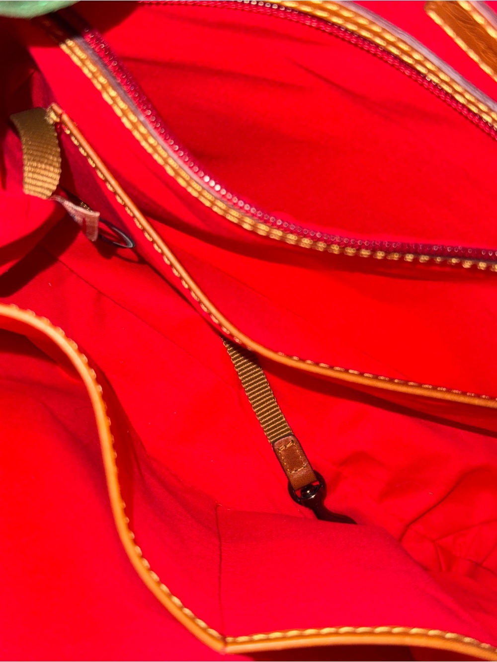 Dooney & Bourke Florentine Leather The Smith Satchel Bag , Tassels, Red Lining - Picture 14 of 15